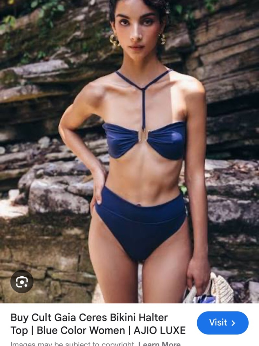 cult gaia Navy Blue Ceres Bikini TOP